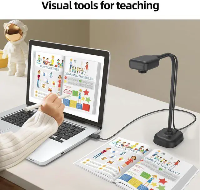 Alt view image 6 of 7 - Document Camera for Teachers and Classroom, USB Webcam/Doc Camera Built-in Mic Mac OS, Windows, Chromebook Compatible for Live Demo, Web Conferencing, Distance Learning, Remote Teaching