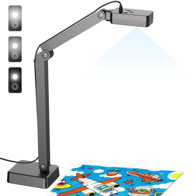 Main image of 4K Document Camera for Teacher and Classroom, 8MP USB Webcam & Visualiser for A4 A3 Document, Doc Cam with Foldable Alloy Stand, Autofocus, LED Light & Mic, Work with Zoom, Mac, Windows, Chromebook