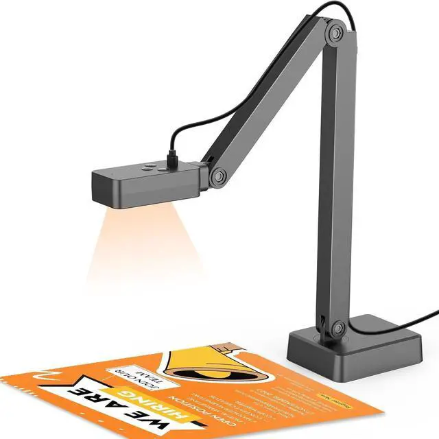 Main image of 4K USB Document Camera for Teachers, 8MP Doc Cam with Auto Focus & Dual Mic, Foldable A3 Book Scanner & Visualizer Camera with LED Light, Plug & Play for Zoom, Classroom, Mac, Windows, Chromebook
