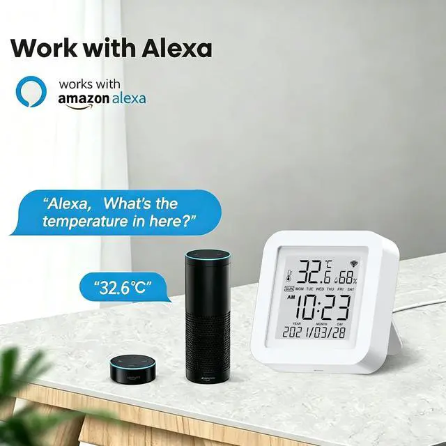 Alt view image 4 of 7 - Smart WiFi Temperature Humidity Monitor: TUYA Wireless Temperature Humidity Sensor with APP Notification Alerts, WiFi Thermometer Hygrometer for Home Pet Garage,Compatible with Alexa