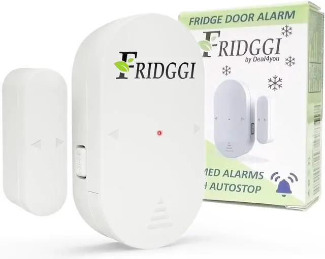 Main image of Freezer Door Alarm with 60 Second Delay, 2, 3, and 4 Minute Reminders, Refrigerator and Fridge Door Alarm or Chime, Low/Loud 80 to 110 dB Compact Size. (White)