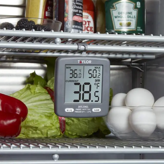 Alt view image 3 of 6 - LCD Display Digital Kitchen Refrigerator/Freezer Kitchen Thermometer Min/Max on Display, 2 inch display, Gray, 1 Count (Pack of 1)