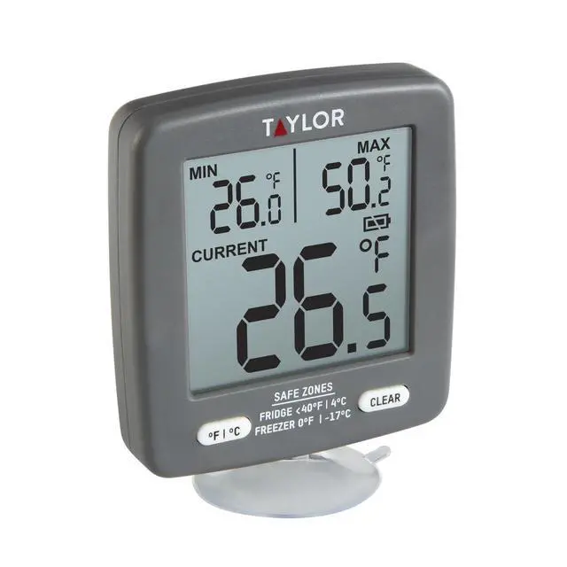 Alt view image 4 of 6 - LCD Display Digital Kitchen Refrigerator/Freezer Kitchen Thermometer Min/Max on Display, 2 inch display, Gray, 1 Count (Pack of 1)