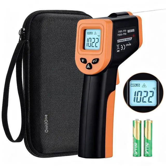 Main image of Infrared Thermometer Temperature Gun -58~1022, Digital Laser Thermometer Gun for Cooking Blackstone Pizza Oven Griddle, IR Thermometer with Carrying Storage Case, Backlit (NOT for Human)