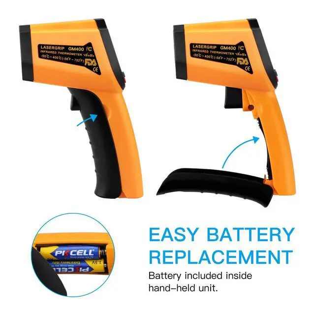 Alt view image 5 of 6 - Kitchen Infrared Thermometer, -50°C to 400°C(-58°F to 752°F) Digital Laser Infrared Thermometer Gun