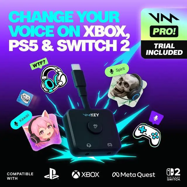 Alt view image 2 of 7 - Key - VMKey Real-Time AI Voice Changer and Soundboard for Gaming Consoles (Compatible with PS5, PS4, Xbox, SWITCH2)