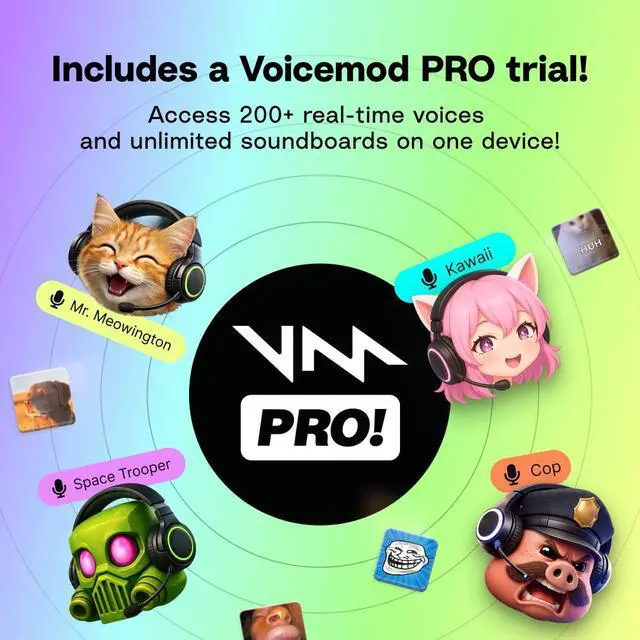 Alt view image 3 of 7 - Key - VMKey Real-Time AI Voice Changer and Soundboard for Gaming Consoles (Compatible with PS5, PS4, Xbox, SWITCH2)