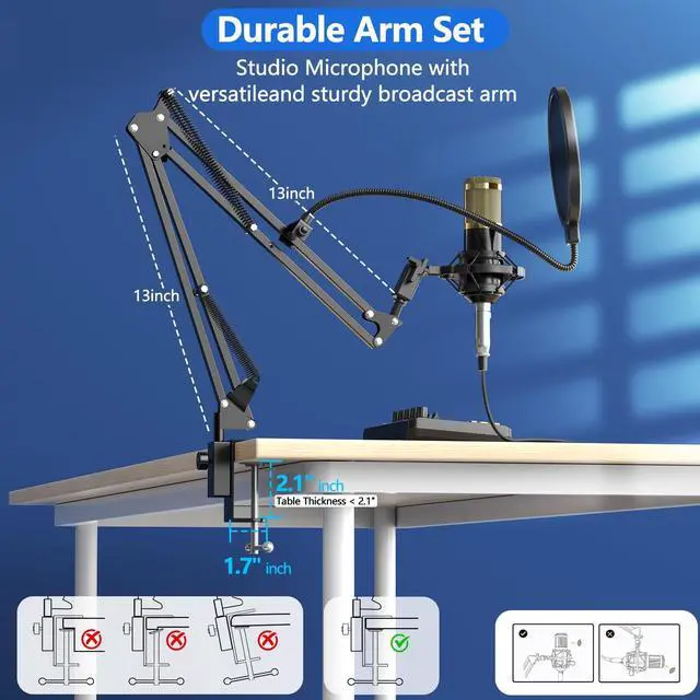 Alt view image 5 of 7 - Podcast Microphone Bundle, BM-800 Condenser Mic with Live Sound Card Kit, Podcast Equipment Bundle with voice changer and Mixer functions for PC Smartphone Studio Recording & Broadcasting
