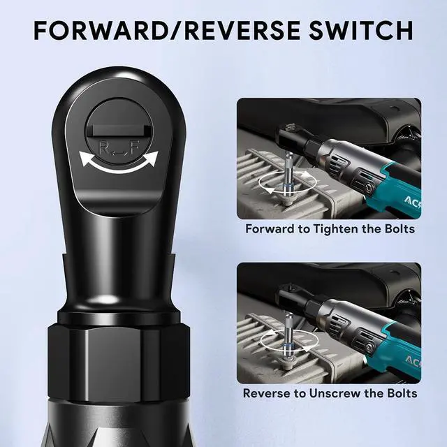 Alt view image 5 of 7 - 3/8" Cordless Ratchet Wrench, Compatible with Makita 18V Battery, 74Ft-Lbs Brushless Motor Electric Ratchet with Variable Speed, 1/2" & 1/4" Adapters, 3" Extension Bar (Tool Only)