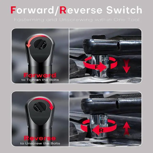 Alt view image 5 of 7 - 3/8" Cordless Electric Ratchet Wrench Set, 12V Power Ratchet Tool Kit With 2 Packs 2000 mAh Battery And Charger, 45 FT-LBS Battery Powered Wrench with Infinitely Variable Speeds