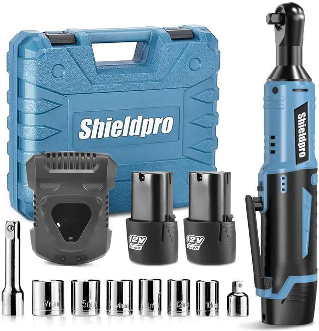 Main image of Cordless Electric Ratchet Wrench Kit,40Ft-lb 3/8" Power Ratchet Wrench 1-Hour Fast Charge,2 Packs 2000MA Lithium-Lon Battery,1/4 Adaptor,Extension Bar