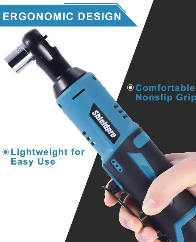 Alt view image 5 of 7 - Cordless Electric Ratchet Wrench Kit,40Ft-lb 3/8" Power Ratchet Wrench 1-Hour Fast Charge,2 Packs 2000MA Lithium-Lon Battery,1/4 Adaptor,Extension Bar