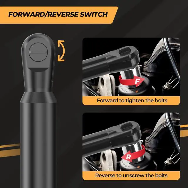 Alt view image 6 of 7 - 3/8" Cordless Ratchet Wrench Compatible with Dewalt 20V MAX Batteries(No Battery) 6-inch Extended Electric Ratchet Wrench with Variable Speed 60Ft-lbs,7 Sockets,Adapters & 3 Inch Extension Bar