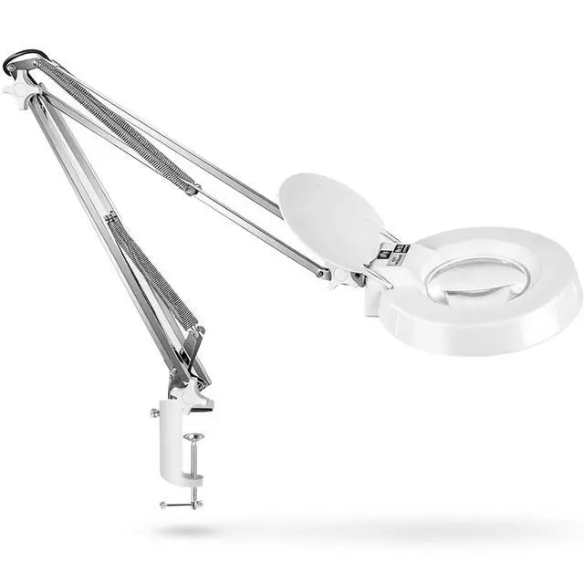 Main image of 10X Magnifying Glass with Light, Clamp-on Desk Magnifier Lamp with Real Glass Lens and Adjustable Swing Arm for Reading, Crafts, Repair, Inspection and Close Work
