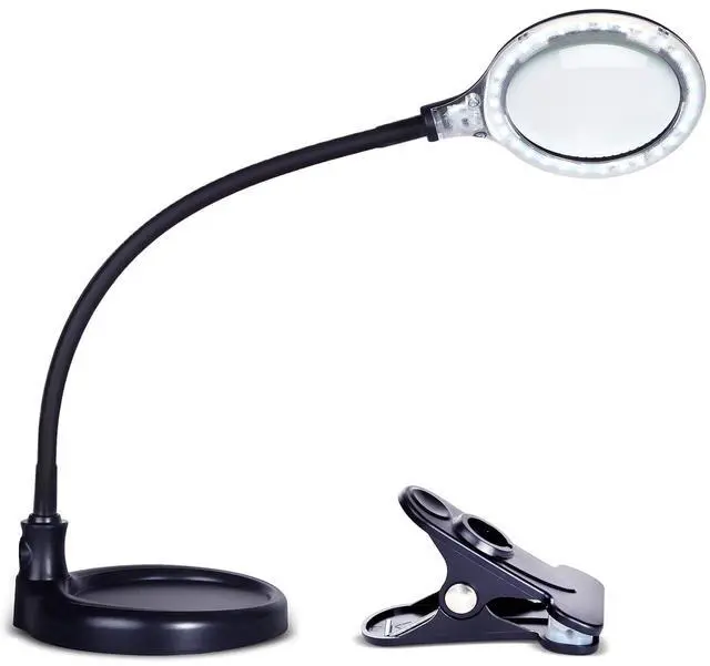 Main image of LightView Pro Flex 2 in 1 Magnifying Desk Lamp, 2.25x Light Magnifier, Adjustable Gooseneck Magnifying Glass with Light for Crafts, Reading, Close Work