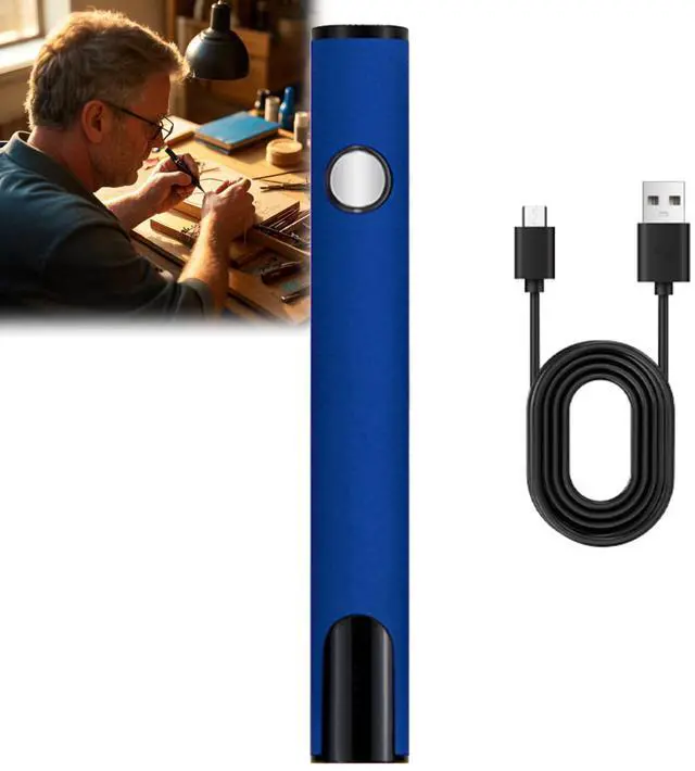 Main image of 2025 Rechargeable Thread Burner kit Digital Thread Zapper Tool Burning Pen For Beading Leather Craft Sewing Weaving And Stringing Molten Wax Carving Wooden Board Hot Stamping (blue)