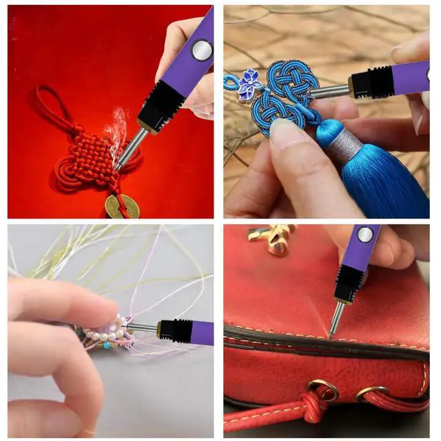 Alt view image 5 of 6 - 2025 Rechargeable Thread Burner kit Digital Thread Zapper Tool Burning Pen For Beading Leather Craft Sewing Weaving And Stringing Molten Wax Carving Wooden Board Hot Stamping (blue)