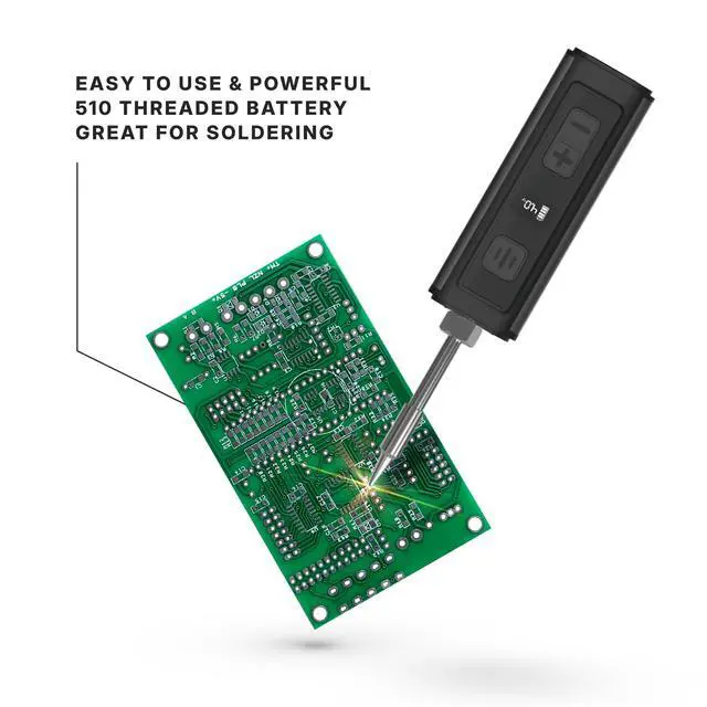 Alt view image 6 of 6 - 510 Thread Battery Pen - Adjustable Voltage + Rechargeable with 650mAh Battery - Electronics Repair Soldering Tool - 510 Threaded