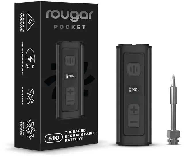 Main image of 510 Thread Battery Pen - Adjustable Voltage + Rechargeable with 650mAh Battery - Electronics Repair Soldering Tool - 510 Threaded