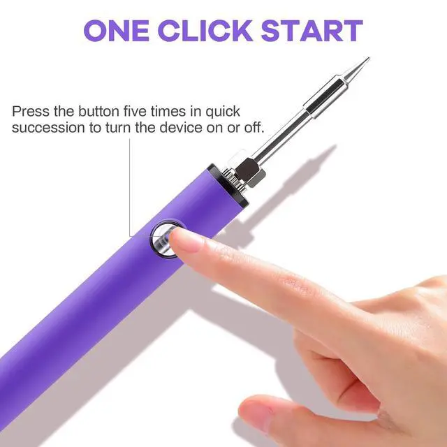 Alt view image 5 of 7 - 510 Thread Battery Cart Pen, W/Welding Pen Portable Electric Soldering Iron Kit, Adjustable Voltage USB Rechargeable, with 650mAh Battery for Home Appliance Electronics Repair