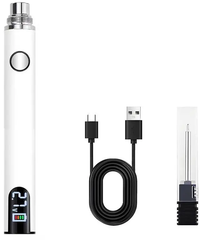 Main image of 2026 Rechargeable Thread Burner Kit with Digital LCD Screen for Intelligent Temperature Control,Burning Pen with Three Settings of 2.7V, 3.7V and 4.2V, 510 Thread Battery (White)