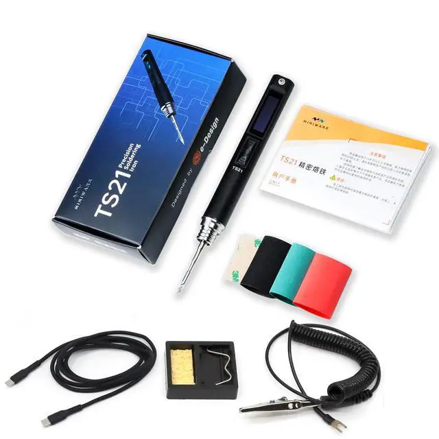 Alt view image 2 of 7 - TS21 Precision Soldering Iron Kit,Adjustable Temperature USB Electric Welding Station,Digital OLED Screen Display with KU Solder Tip, ESD Ground Clip