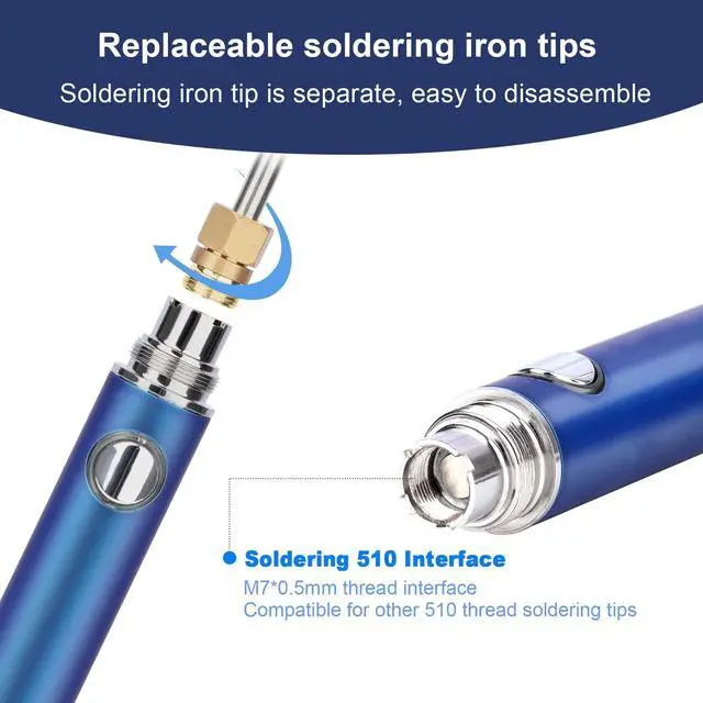 Alt view image 2 of 7 - Cordless Soldering Iron with Built-in 1100mAh Battery, Portable and Compact, Adjustable Temperature, Household, Repair Tools, Jewelry Welding