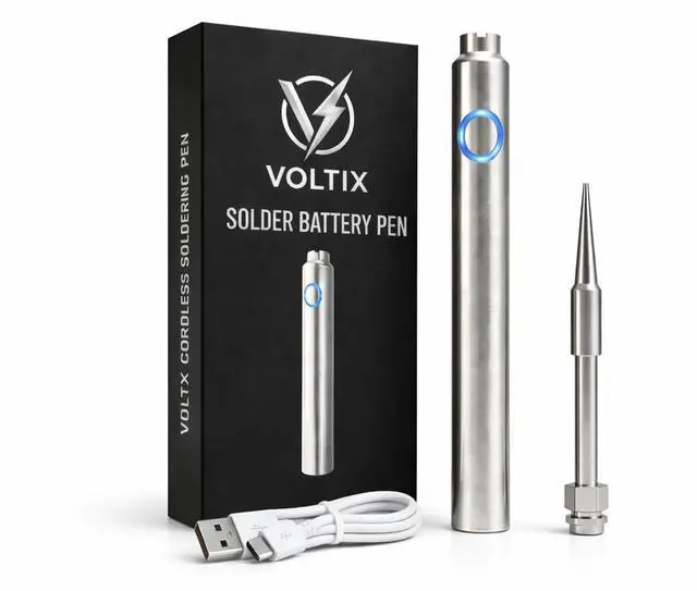Main image of Premium Universal 510 Thread Battery Soldering Pen Kit, 650mAh Cordless Soldering Iron, 3 Temp Levels, USB-C & Lightning Charging, Universal 510 Soldering Tip