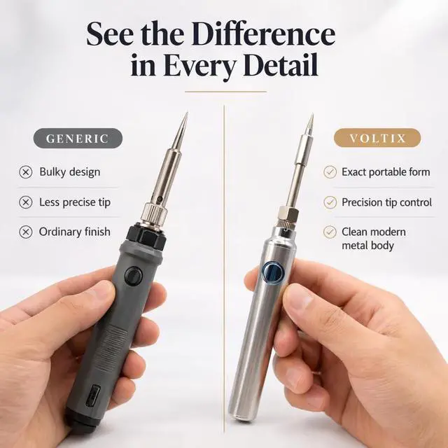 Alt view image 3 of 7 - Premium Universal 510 Thread Battery Soldering Pen Kit, 650mAh Cordless Soldering Iron, 3 Temp Levels, USB-C & Lightning Charging, Universal 510 Soldering Tip