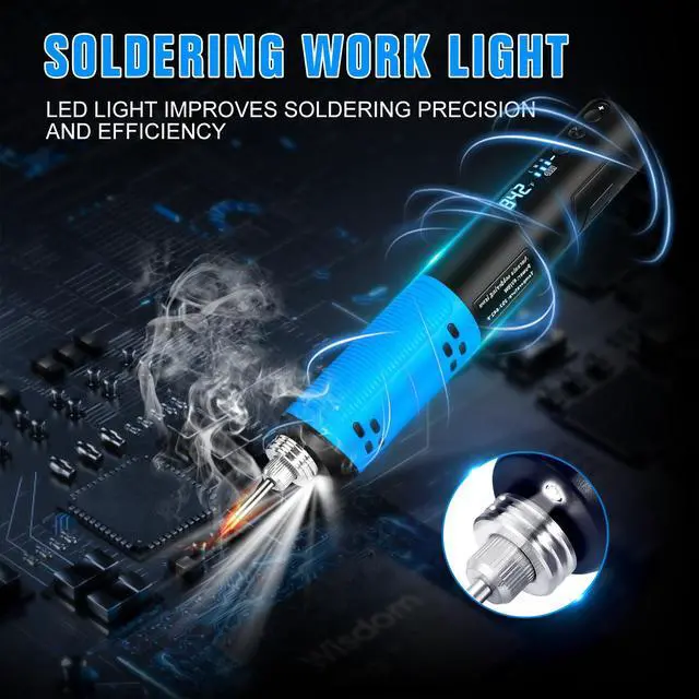 Alt view image 4 of 7 - Soldering Iron Kit, Portable Soldering Gun with LED Digital Display, 392-842°F Adjustable Temperature Cordless Soldering Iron Pen Tool with 3 Soldering Tips for Precision Repair DIY