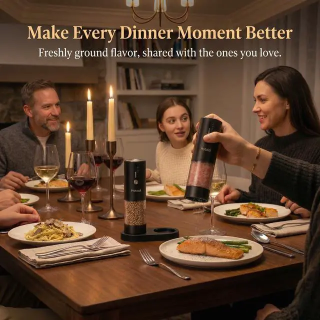 Alt view image 6 of 7 - Electric Salt and Pepper Grinder Set - Rechargeable Salt and Pepper Shakers with Base - Adjustable Coarseness Salt Grinder - Kitchen Gadgets, Gifts for Mom, Dad, Women, Men, Sister, Grandpa