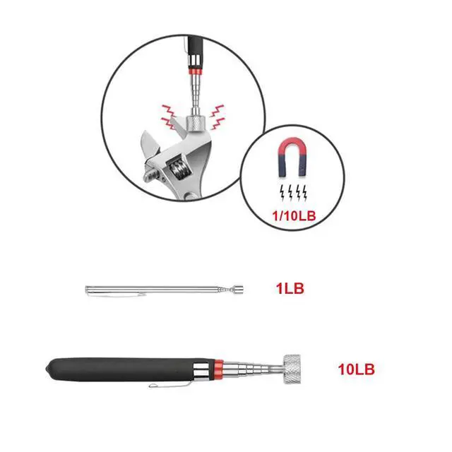 Alt view image 2 of 7 - 4 Pack Telescoping Magnet Pick-up Tool Set - Retrieving Pickup ToolsExtendable Pick Up ToolsBendable Spring Magnet StickFlexible Extra Long Reach Bendable Curve Grabber with 4 Claws