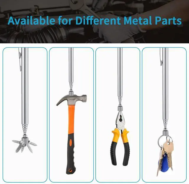 Alt view image 5 of 7 - 1 Piece 3.5LBs Telescoping Magnetic Pickup Tool, with Pen Clip Design, Magnet Stick Rod Extendable 5.1" to 25.4" for Men, Birthday, Father's Day, Christmas Gift