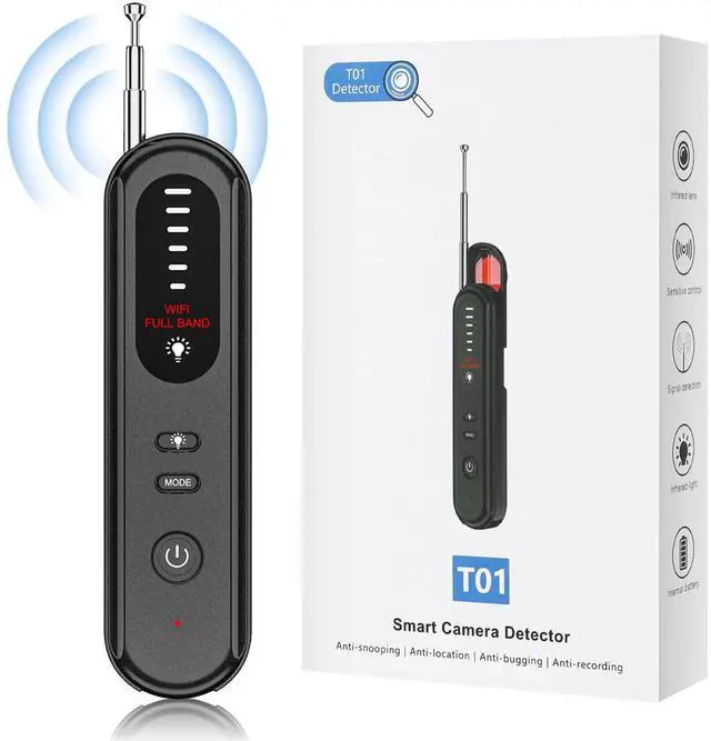 Main image of Hidden Camera Detector - 2025 Camera Detector, Hidden Device GPS Detector, Bug Detector, Camera Detector for Hotels, Travel, Office, 5 Levels Sensitivity (Black)