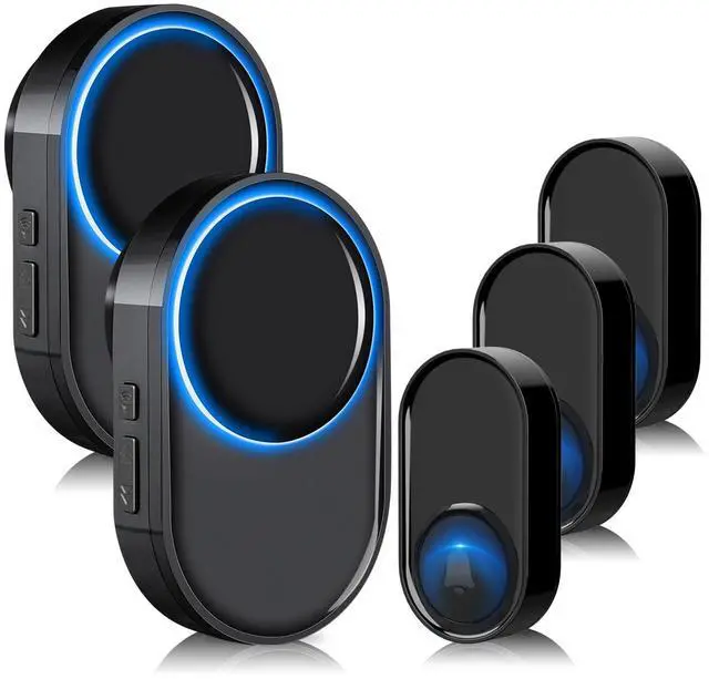 Main image of Wireless Doorbell, Wireless Doorbell for Classroom 3 Push Buttons 2 receivers, Operating at 1300 ft Range, 58 Melodies 5 Volume Levels & LED Flash, Waterproof Doorbell Chime Kits for Home