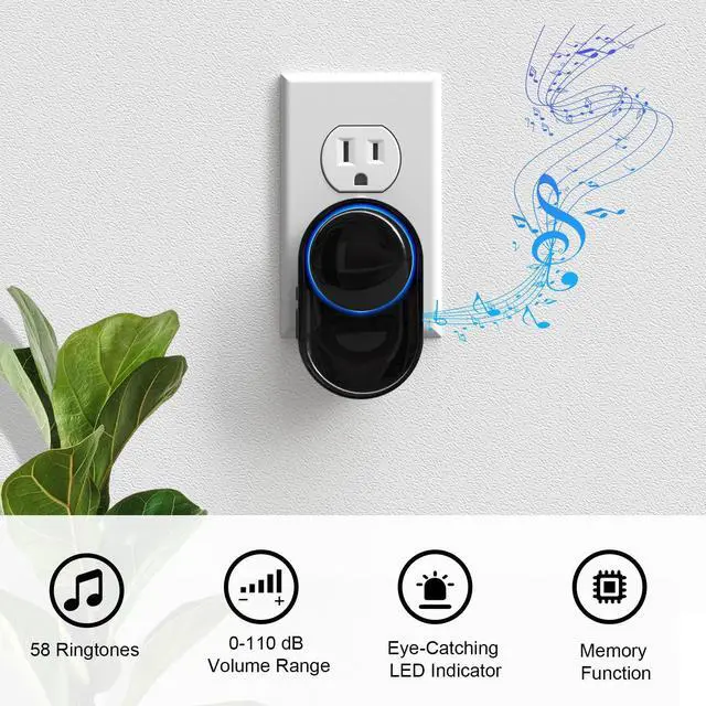 Alt view image 2 of 7 - Wireless Doorbell, Wireless Doorbell for Classroom 3 Push Buttons 2 receivers, Operating at 1300 ft Range, 58 Melodies 5 Volume Levels & LED Flash, Waterproof Doorbell Chime Kits for Home