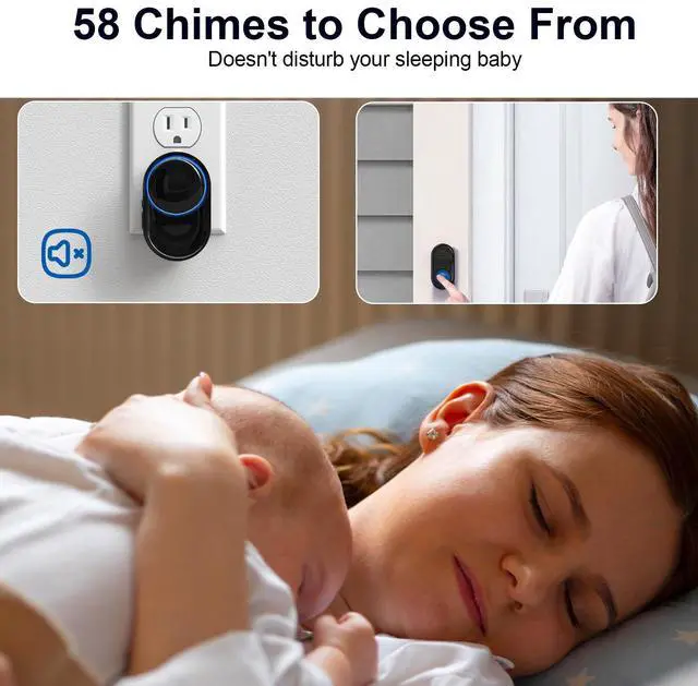 Alt view image 7 of 7 - Wireless Doorbell, Wireless Doorbell for Classroom 3 Push Buttons 2 receivers, Operating at 1300 ft Range, 58 Melodies 5 Volume Levels & LED Flash, Waterproof Doorbell Chime Kits for Home