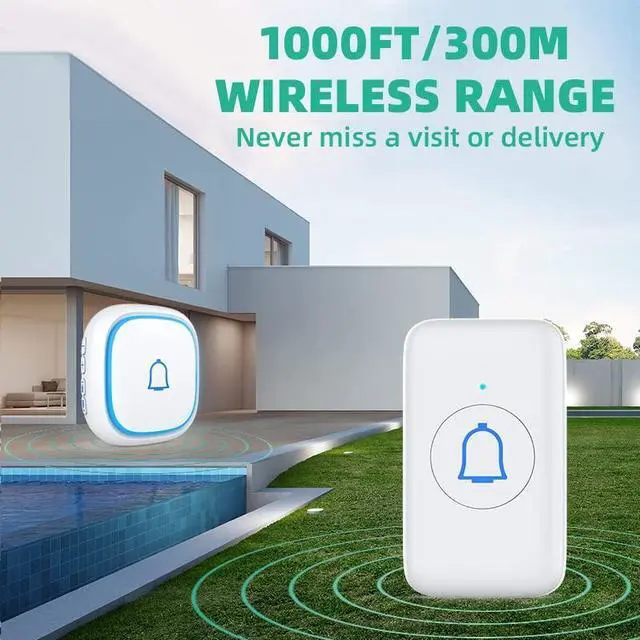 Alt view image 3 of 7 - Wireless Doorbell for Home Classroom IP66 Waterproof Door Bell Ringer Wireless 1000ft Range with 66 Ringtones Kid Doorbell Chime 7 Adjustable Volume LED Flash Doorbells for Teachers