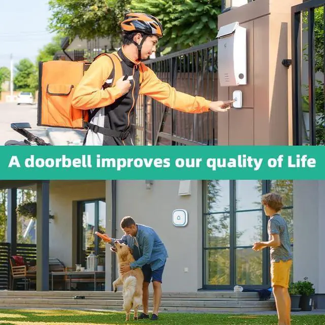Alt view image 5 of 7 - Wireless Doorbell for Home Classroom IP66 Waterproof Door Bell Ringer Wireless 1000ft Range with 66 Ringtones Kid Doorbell Chime 7 Adjustable Volume LED Flash Doorbells for Teachers
