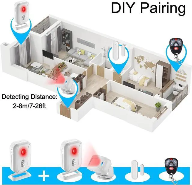 Alt view image 6 of 7 - Motion Sensor Doorbell, Wireless Motion Sensor Door Chime Business Entry Doorbell, Retail Store Door Entry Alert, Bed Alarms for Elderly Dementia Patients (3 Receivers 1 Sensor)