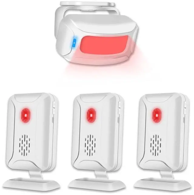 Main image of Motion Sensor Doorbell, Wireless Motion Sensor Door Chime Business Entry Doorbell, Retail Store Door Entry Alert, Bed Alarms for Elderly Dementia Patients (3 Receivers 1 Sensor)