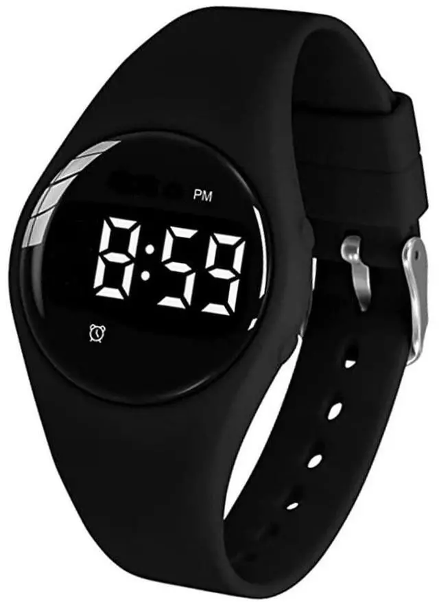 Main image of Vibrating Alarm Watch, Water Resistant Potty Training Wristband Rechargeable Medical Reminder Watch with Timer and 15 Daily Alarms (Black)