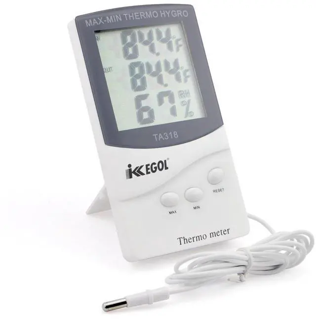 Alt view image 7 of 7 - Dual Sensor LCD Display Indoor Outdoor Digital Thermometer Hygrometer with Max Min Memory