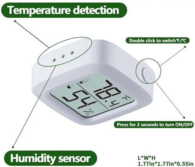 Alt view image 2 of 7 - 2-Pack Reptile Thermometer and Hygrometer LCD Digital Temp & Humidity Monitor for Bearded Dragon, Gecko, Snake Tanks, Incubation Boxes, Indoor Pet Habitats