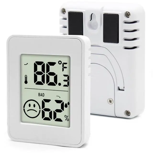Main image of 2 PCS Home Indoor Hygrometer, Mini Indoor Thermometer with Magnetic Back, Temperature and Humidity Monitor, Reptile Thermometer - Houses, Greenhouses,Baby Room,Office, Incubator