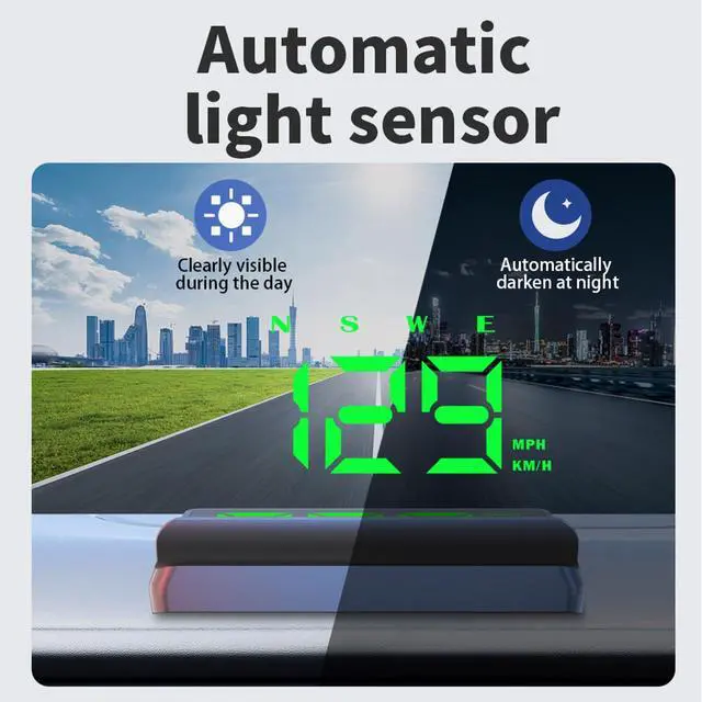 Alt view image 4 of 7 - Heads up Display for Cars,Car HUD Head up Display W2S,Speedometer for Car,Digital Speedometer for Car Plug and Play,Speedometer with Overspeed Alarm,Automatic Brightness Adjustment,LED Large Font