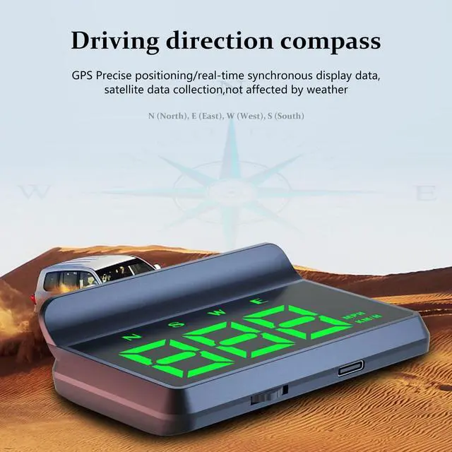 Alt view image 5 of 7 - Heads up Display for Cars,Car HUD Head up Display W2S,Speedometer for Car,Digital Speedometer for Car Plug and Play,Speedometer with Overspeed Alarm,Automatic Brightness Adjustment,LED Large Font