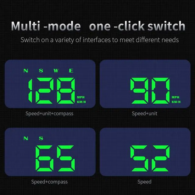 Alt view image 6 of 7 - Heads up Display for Cars,Car HUD Head up Display W2S,Speedometer for Car,Digital Speedometer for Car Plug and Play,Speedometer with Overspeed Alarm,Automatic Brightness Adjustment,LED Large Font