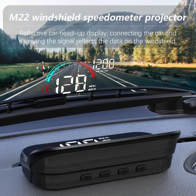 Alt view image 4 of 7 - Windshield Speedometer Projector, Digital Speedometer for Car GPS Speedometer with Speed, Overspeed, Heads Up Display for Cars Suitable for All Vehicles
