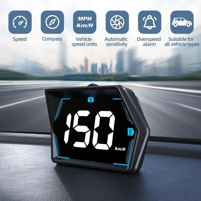 Alt view image 5 of 7 - Universal Car HUD GPS Speedometer G20 Car Heads-up Display Plug and Play with USB Connection,Displays MPH, Comes with Compass Over Speed Alert HD Display Speedometer for All Vehicles